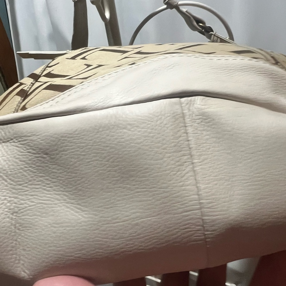 Great American Leather Tan Monogram Shoulder Hobo Bag Y2K - Picture 9 of 13